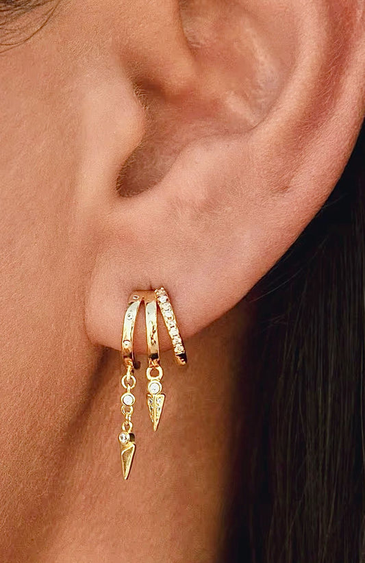 C-shaped Earrings with Cubic Zirconia