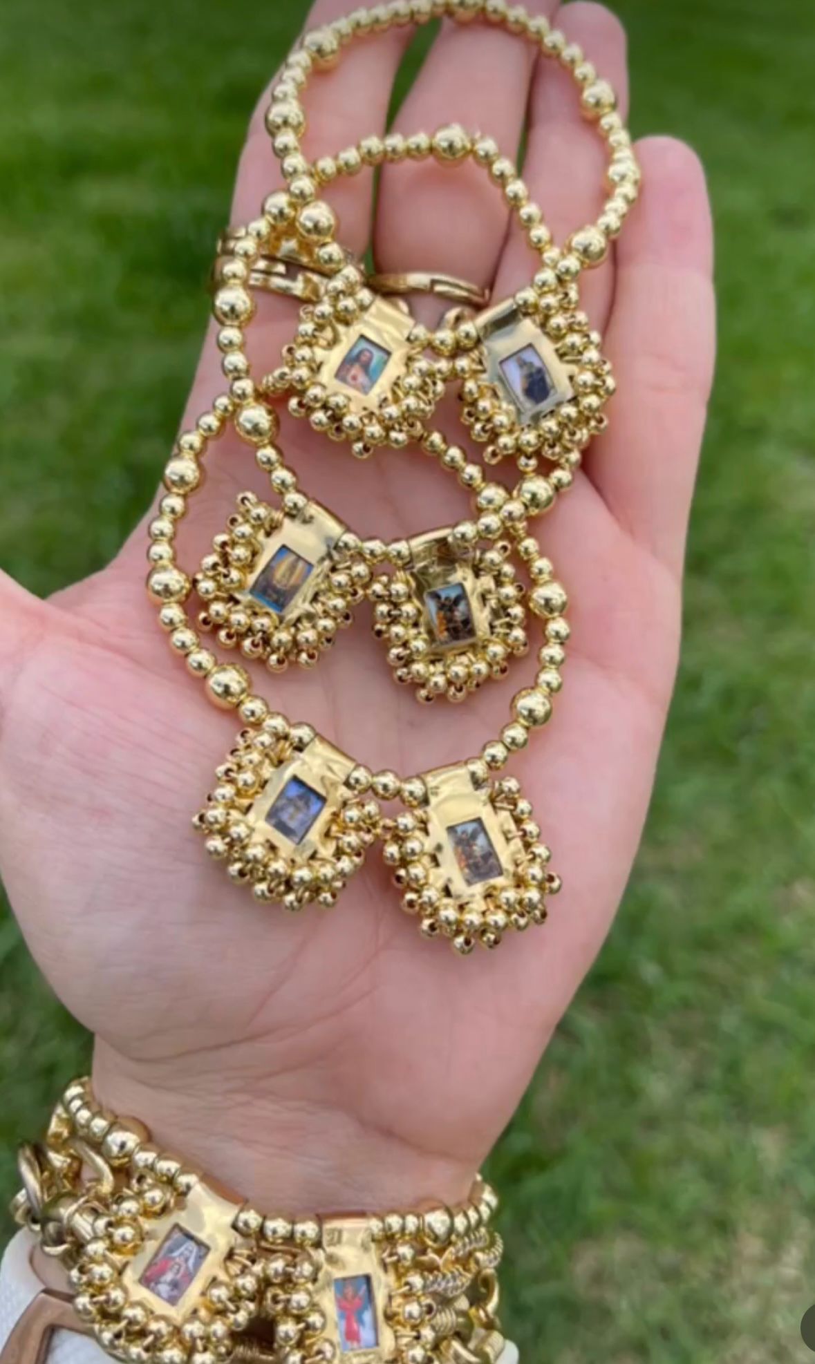 Silver and Gold Scapular Bracelets