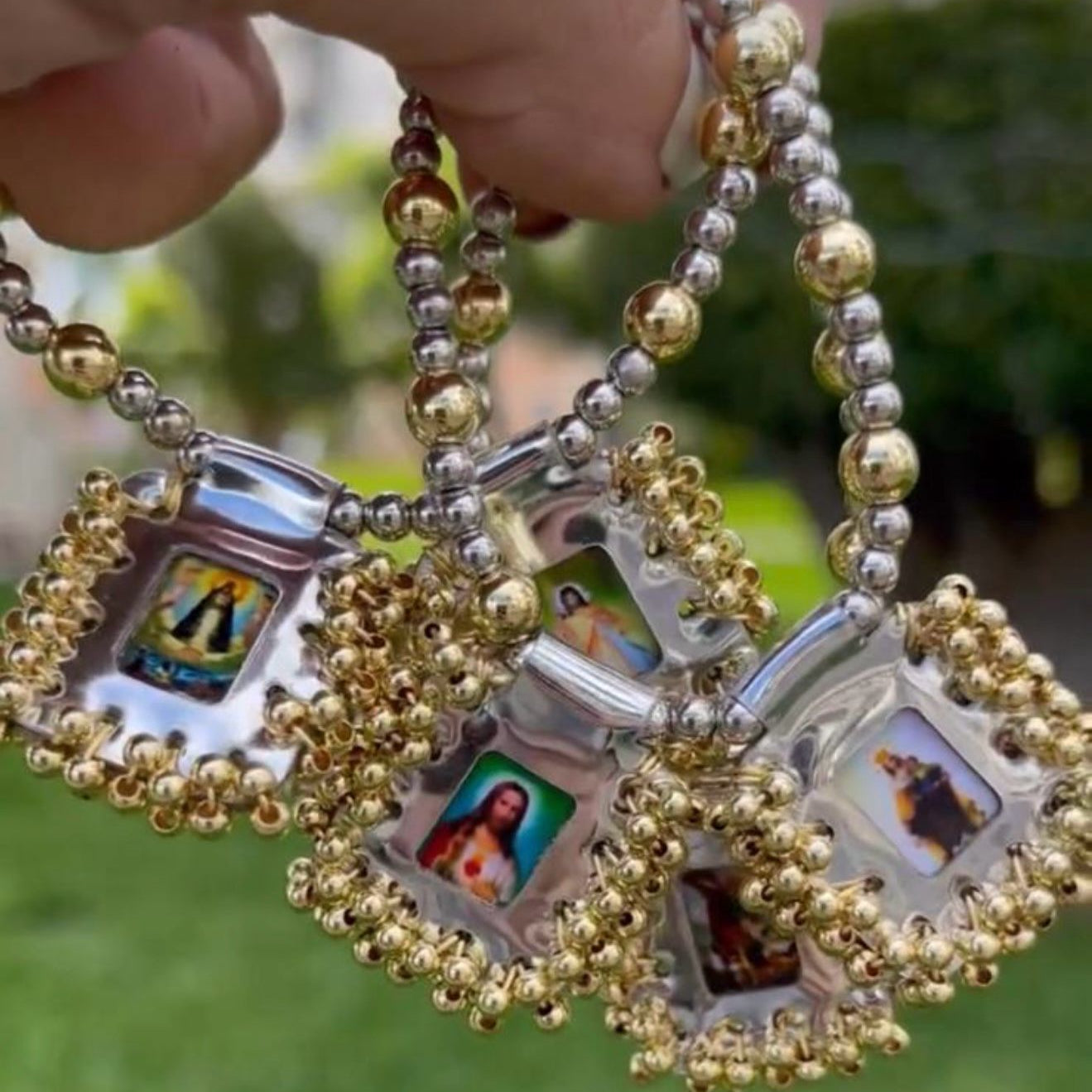 Silver and Gold Scapular Bracelets