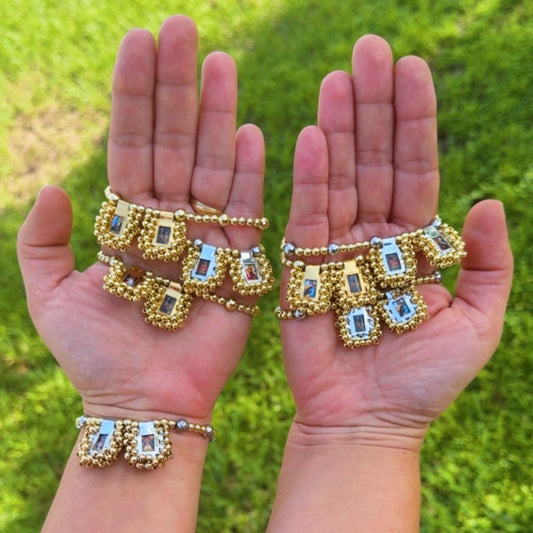 Silver and Gold Scapular Bracelets