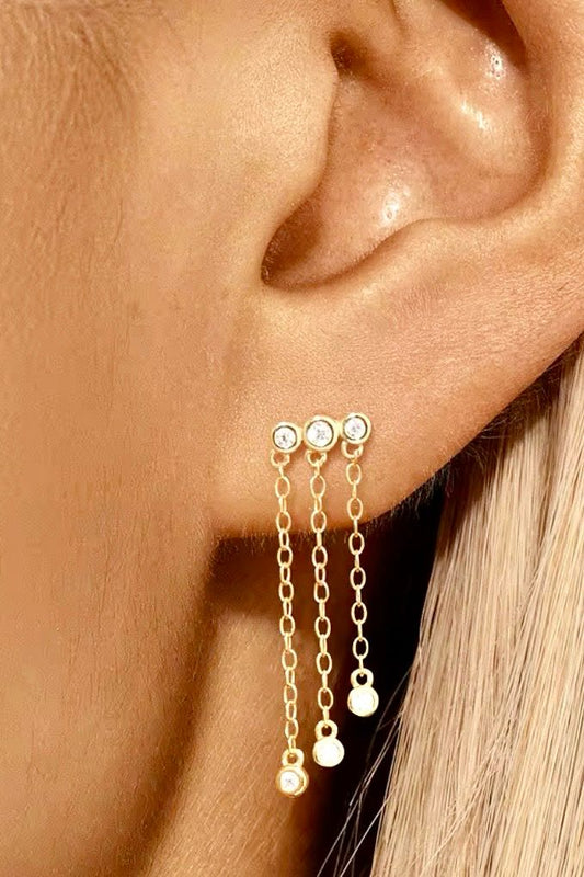 Three-line Dangle Earrings